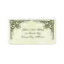 Elegant gold and green filagree address labels