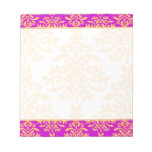 Elegant Gold and Purple Fuchsia Damask Memo Pads