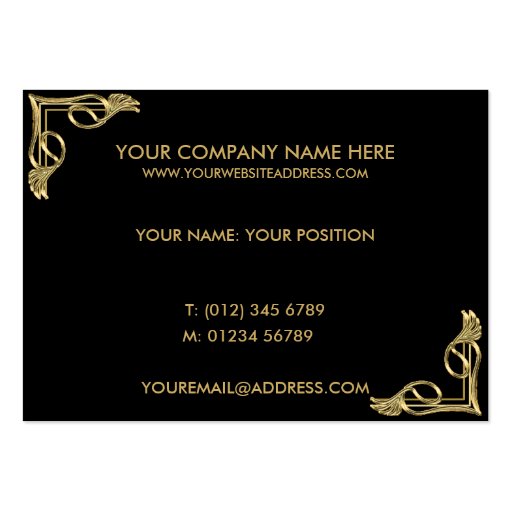 Elegant gold black business card (back side)
