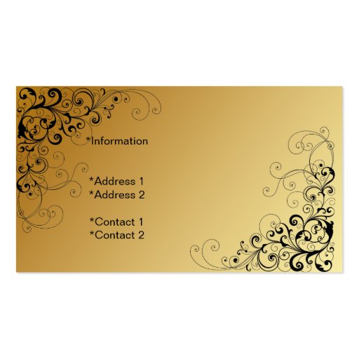 Elegant Gold & Black Business Card (back side)