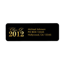 Elegant Gold / Black Class of 2012 Labels zazzle_label