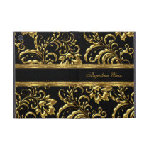 Elegant Gold black Damask Fashionable powis icase