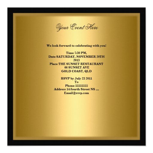 Elegant Gold Black Leopard 50th Birthday Party Invite