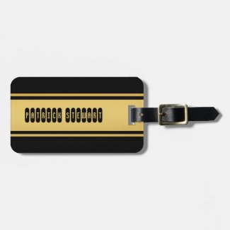 Elegant Gold Black Luggage Tag