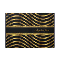 Elegant Gold black Stripe Fashionable powis icase