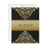 elegant gold black wedding RSVP Personalized Invite