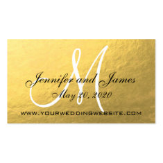 Elegant Gold Black Wedding Website Card Business Card Template