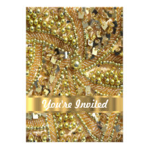 Elegant gold bling invite