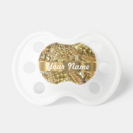 Elegant gold bling pacifier Zazzle