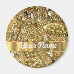 Elegant gold bling refrigerator magnet