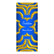 Elegant  Gold Blue  Invitation