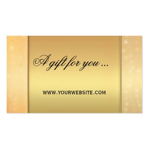 Elegant Gold Bokeh Gift Certificate Template Business Card (front side)