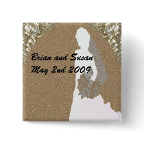 Elegant Gold Bride Wedding Button by TastefulDesigns Elegant Gold Bride Wedding Button
