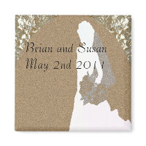 Elegant Gold Bride Wedding Magnet