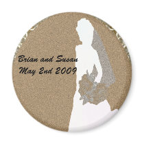Elegant Gold Bride Wedding Magnet