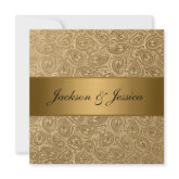 Elegant Gold Bronze Paisley Engagement Party invitation