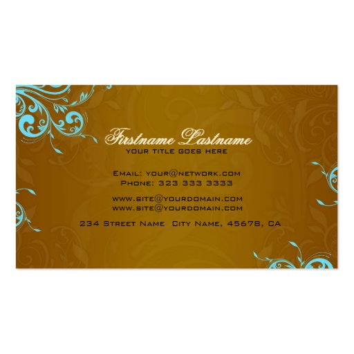 Elegant Gold & Brown Tones Vintage Frame 2 Business Cards (back side)