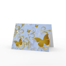 Elegant Gold Butterfies Greeting Card