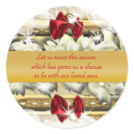 Elegant gold Christmas greetings wishes Stickers