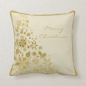 Elegant Gold Christmas Sparkles Throw Pillows