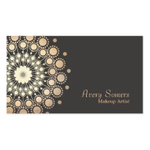 Elegant Gold Circles Makeup Artist Business Card Template