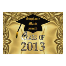 Elegant Gold Class Of 2013 Graduation Invitations invitations