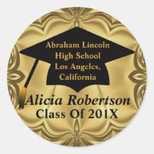 Elegant Gold Class Of 2013 Graduation Stickers