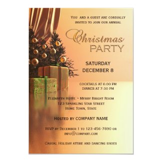 Elegant Gold Corporate Christmas Party Invitation