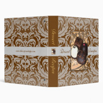 Elegant Gold Damask Chocolate Recipe Binder