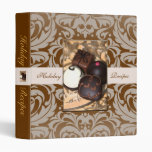 Elegant Gold Damask Holiday Recipe Binder