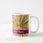 Elegant gold damask mugs