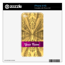 Elegant gold damask skin for the iPhone 4