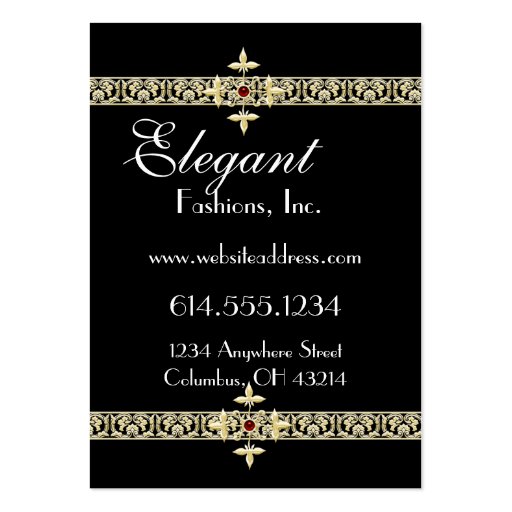 Elegant Gold Filigree Trim Business Cards (front side)