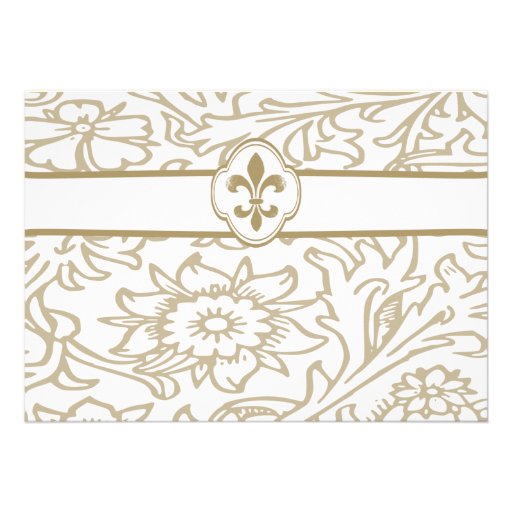 Elegant Gold Fleur de Lis Event Invitations