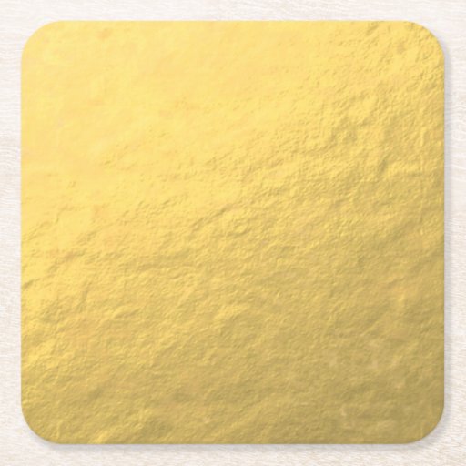 Elegant Gold Foil Printed Square Paper Coaster Zazzle