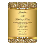 Elegant Gold Glitter Look Diamond Birthday Party Card