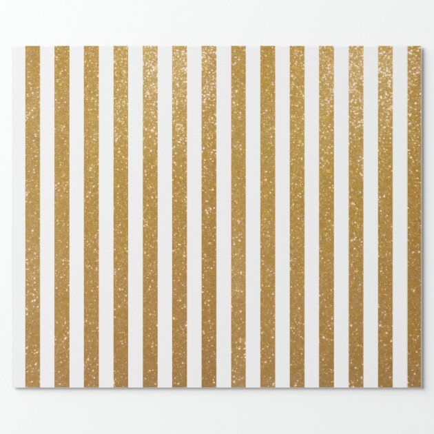 Elegant gold glittery striped wrapping paper 2/4