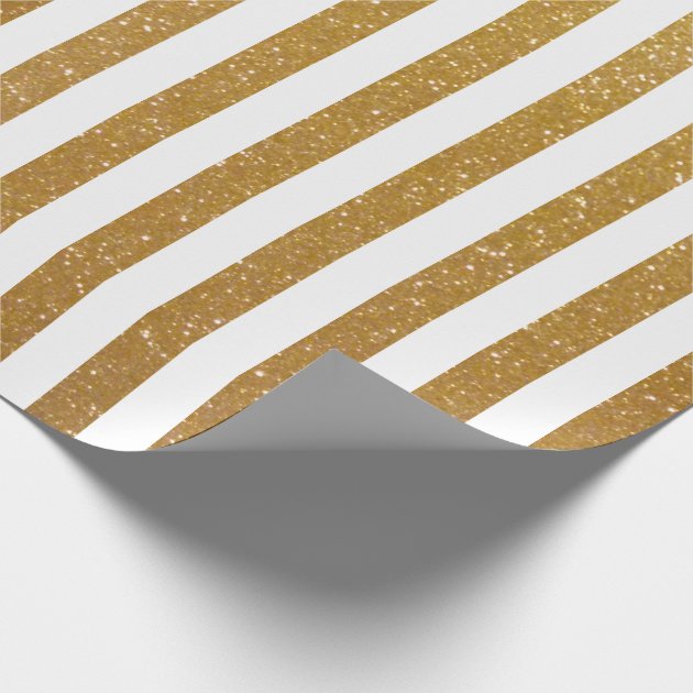 Elegant gold glittery striped wrapping paper 4/4