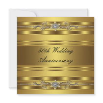 Elegant Gold Golden 50th Wedding Anniversary Personalized Invites