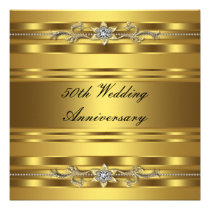 Elegant Gold Golden 50th Wedding Anniversary invitations