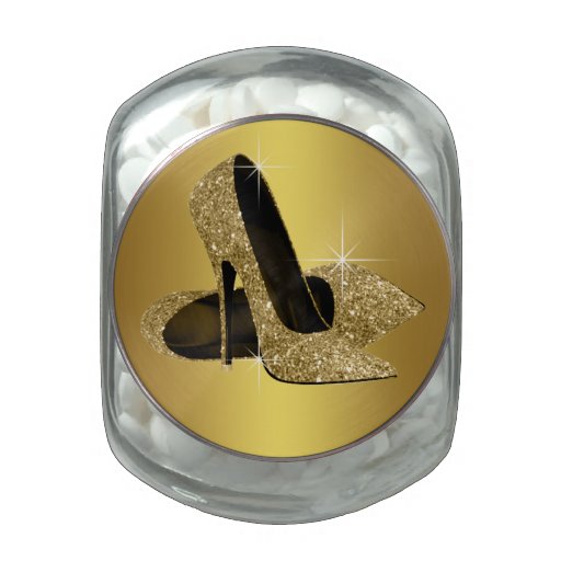 Elegant Gold High Heel Shoe Candy Jar Glass Jars | Zazzle