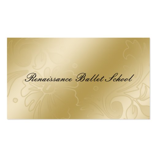 elegant gold lavish ballerina Business card (back side)