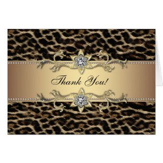 Elegant Gold Leopard Thank You Cards