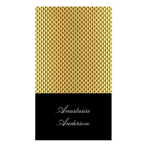 Elegant Gold Metal Profile Card Business Card Template (front side)