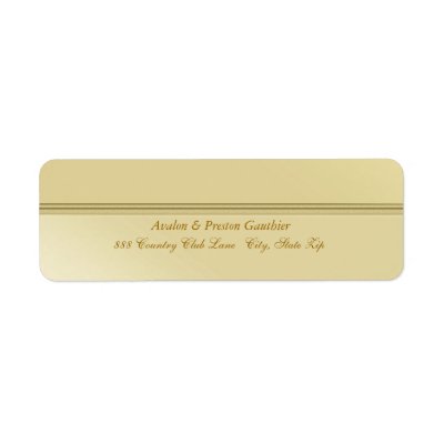 Elegant Gold Metal Wedding Address Label