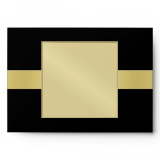Elegant Gold Monogram Black All Occasion Envelope envelope