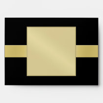 Elegant Gold Monogram Black All Occasion Envelope