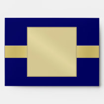 Elegant Gold Monogram Blue All Occasion Envelope