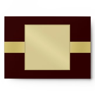 Elegant Gold Monogram Brown All Occasion Envelope envelope