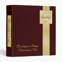 Elegant Gold Monogram Brown Business Office Binder